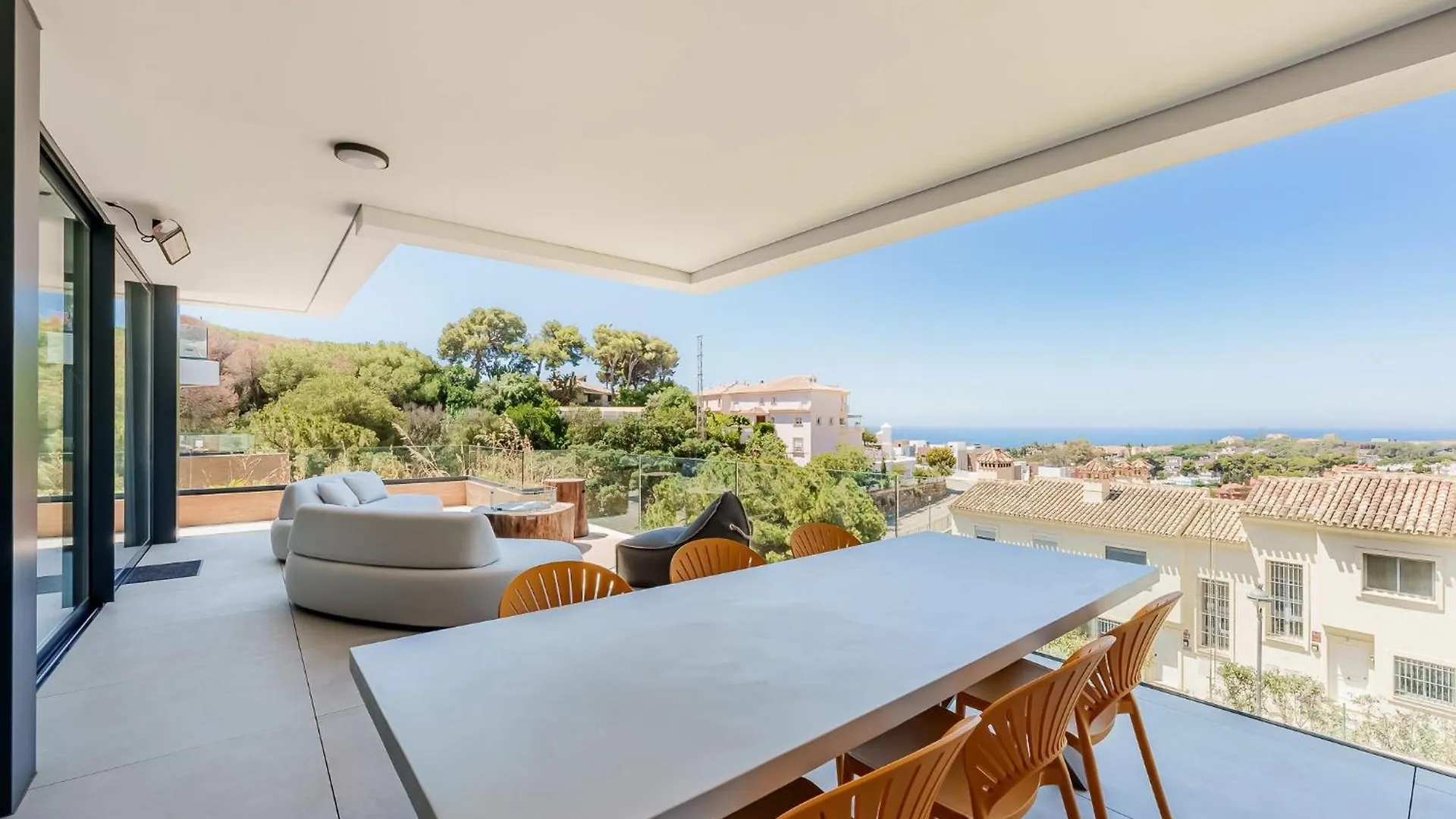 Daire Villa Vida - Luxury Panorama Seaview Penthouse In Organic-Boho Design With Pool, Gym, Spa Marbella